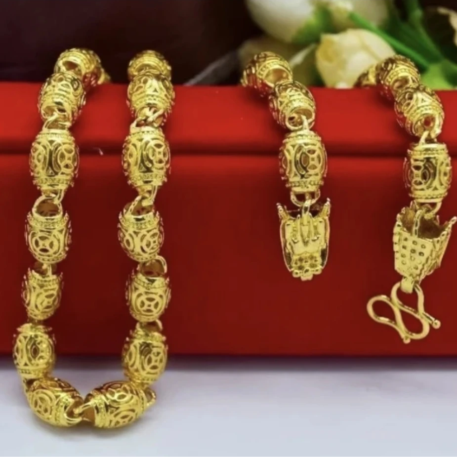 合金项链 合金【金钱橄榄项链】霸气时尚经典百搭气质潮流金色