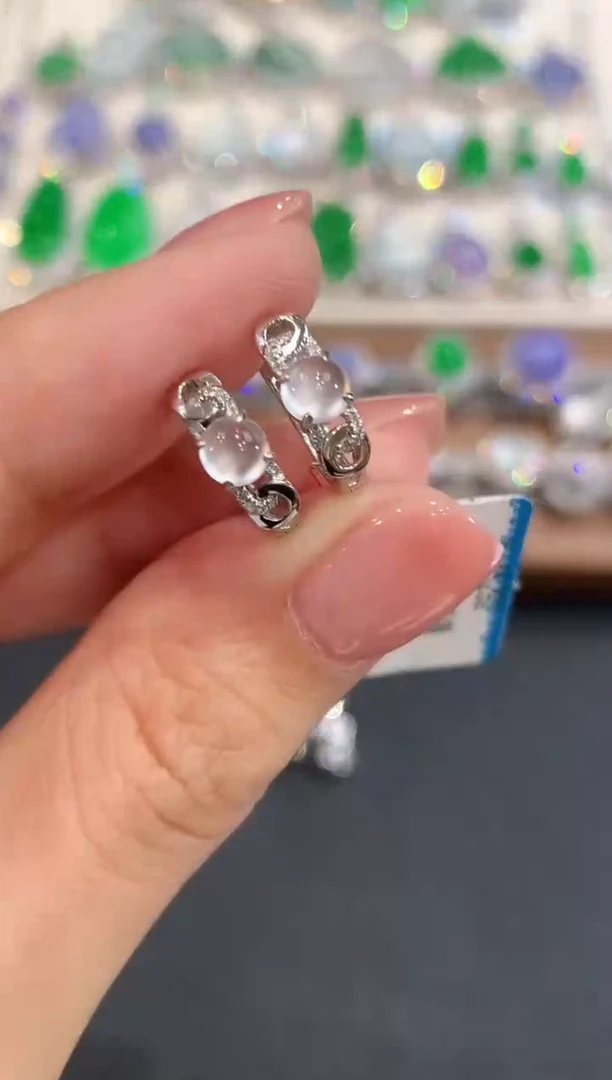 18K金镶嵌翡翠耳饰a69多样性一件发货