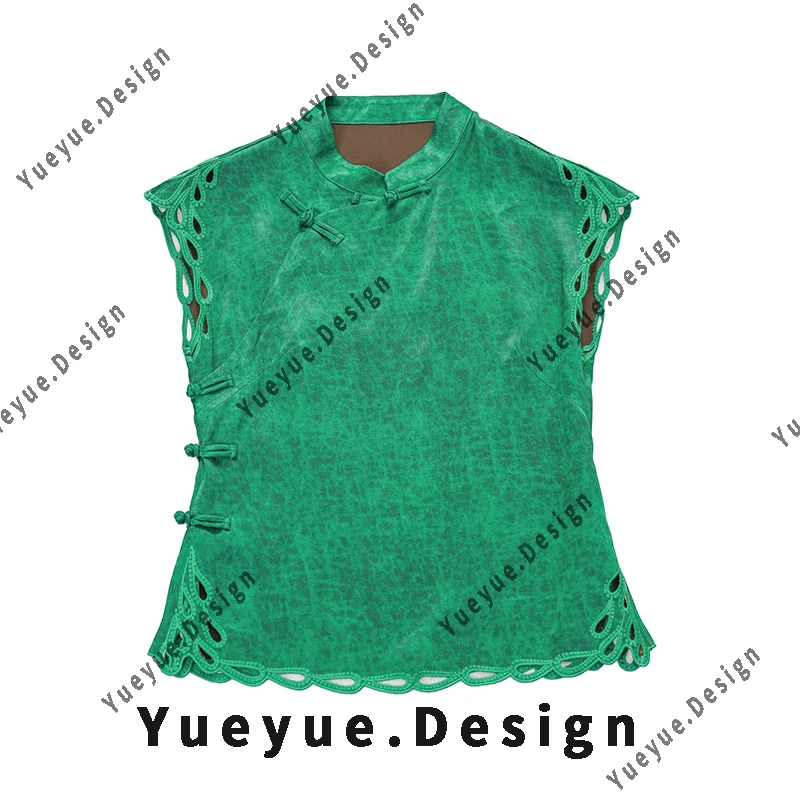 【悦悦专属】设计感盘扣镂空新中式复古衬衣Y413