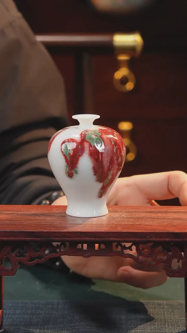 【闪购商品】摆件纯手工原创高温陶瓷〖红包翠釉里红〗