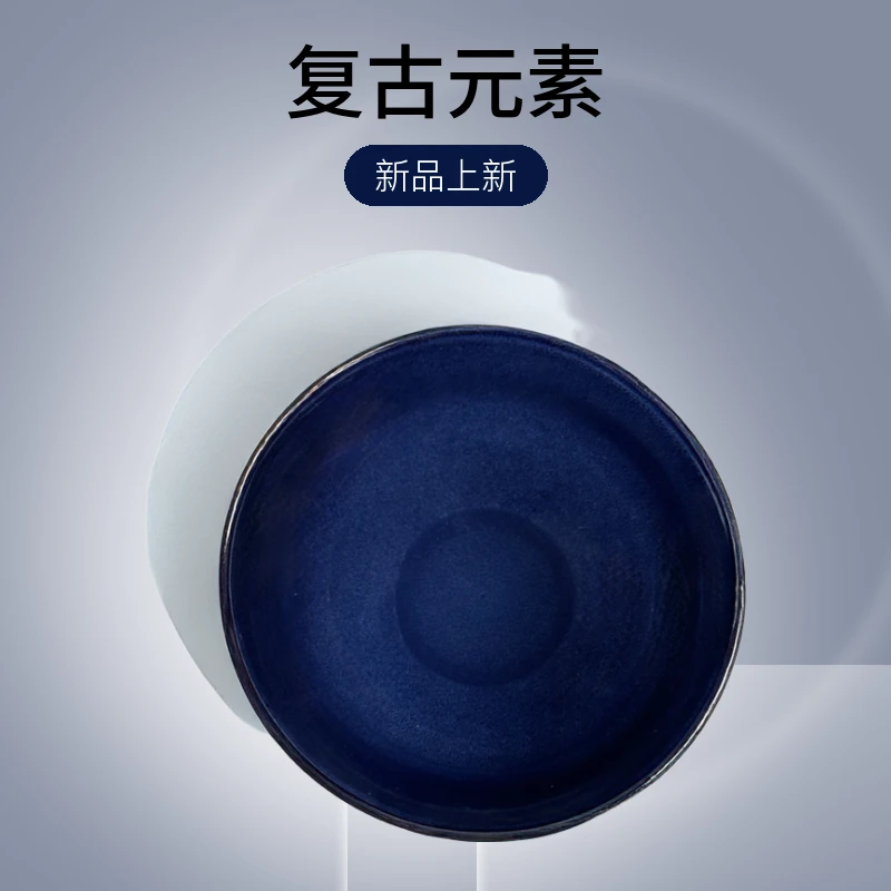 1108/2蓝色麻衣纹5英寸面碗|微瑕