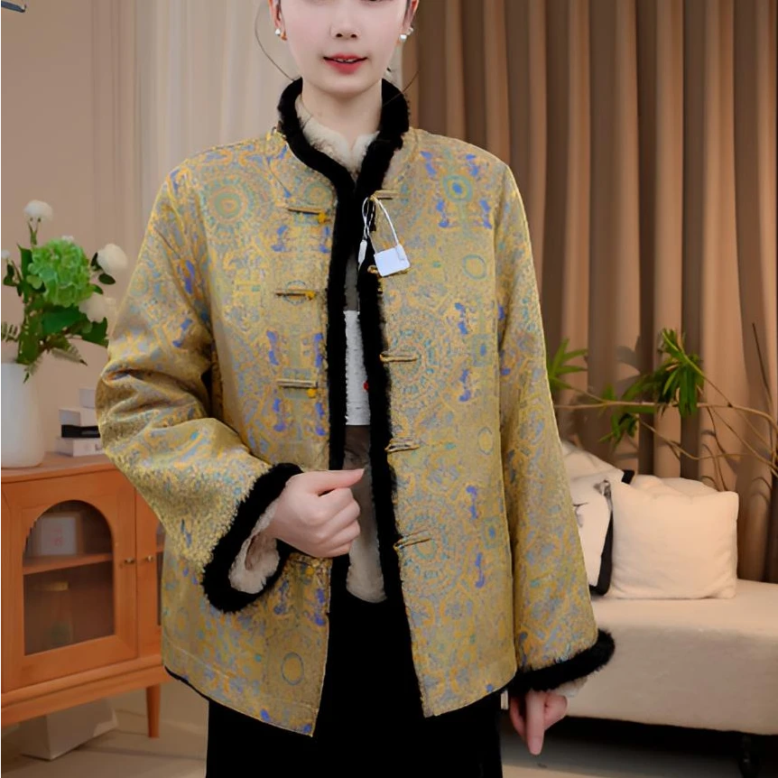 【八达运】宋锦盘扣冬季唐装外套2025D1665-七月杭锦仓