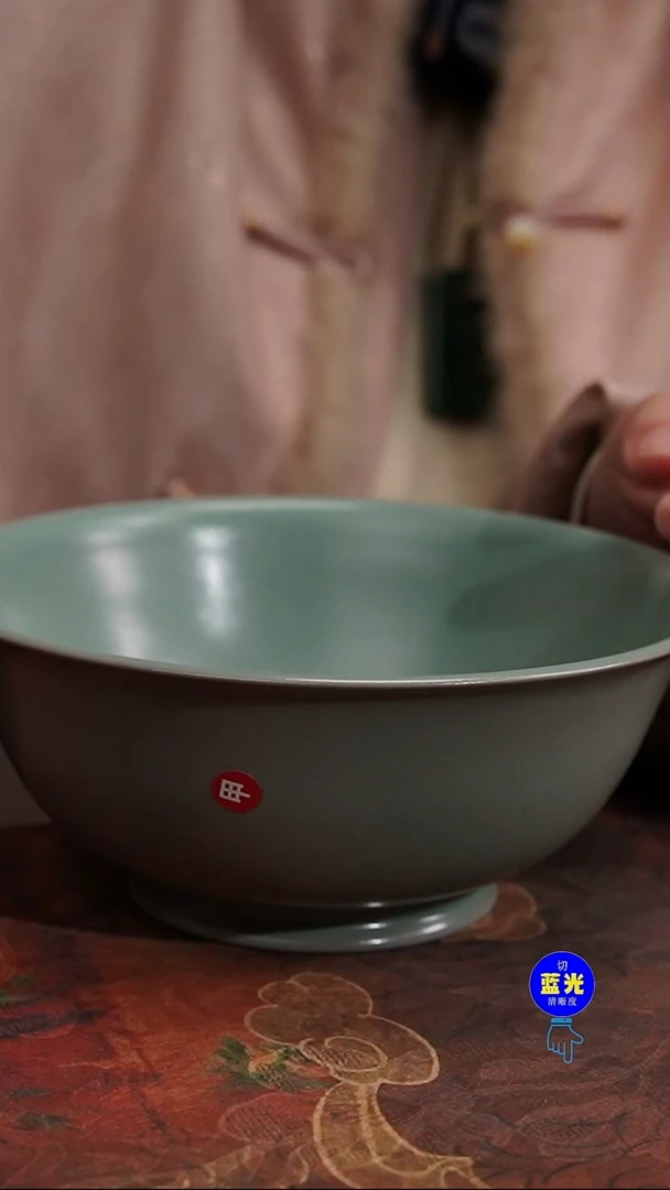 摆件瓷纯手工清凉寺原矿釉青绿汝窑碗