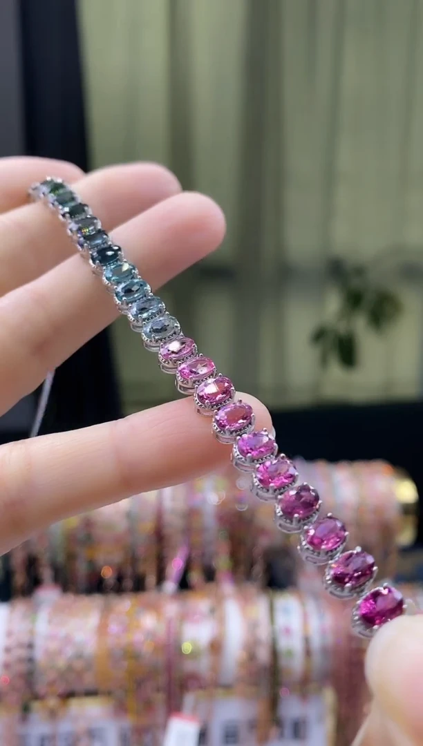 【闪购商品】碧玺手链银S925镶嵌.542354354354