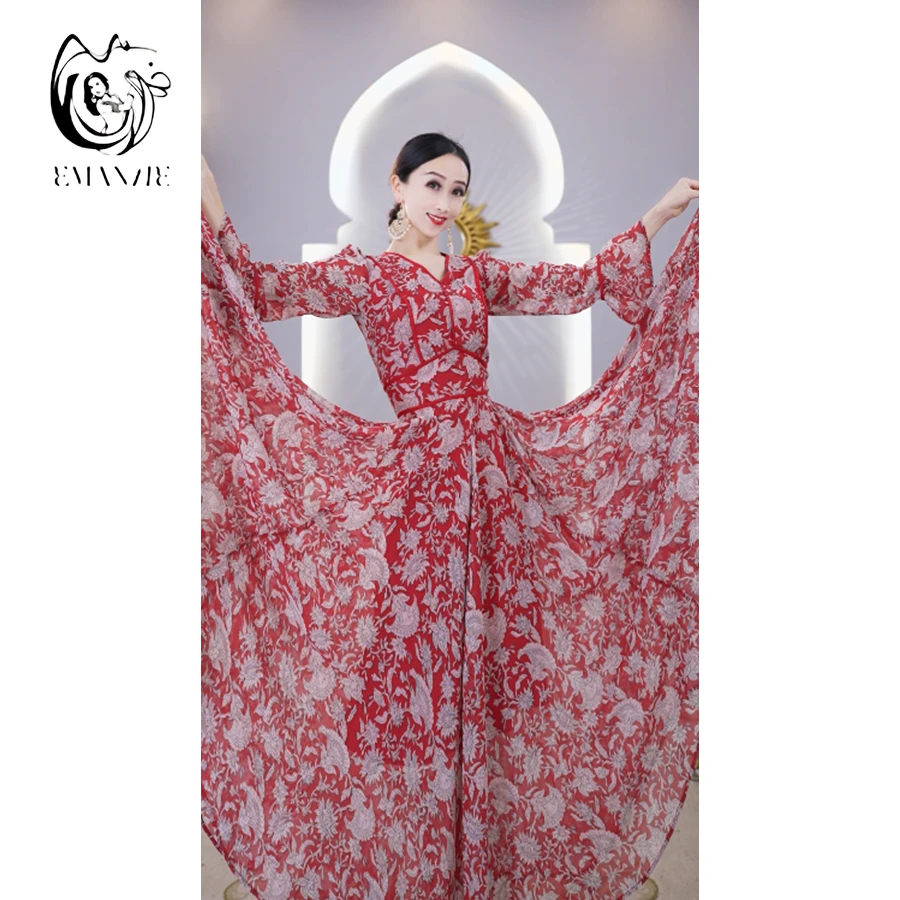 A6119依曼之舞【商城】连衣裙裙子新款服跳舞服装720度大摆连衣裙