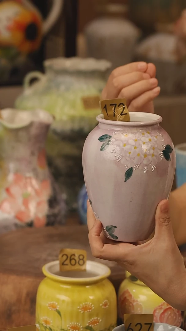 陶瓷172景德镇设计师手作花器摆件侘寂风