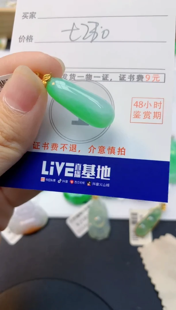 颈饰18K金镶嵌翡翠天然缅甸A货翡翠
