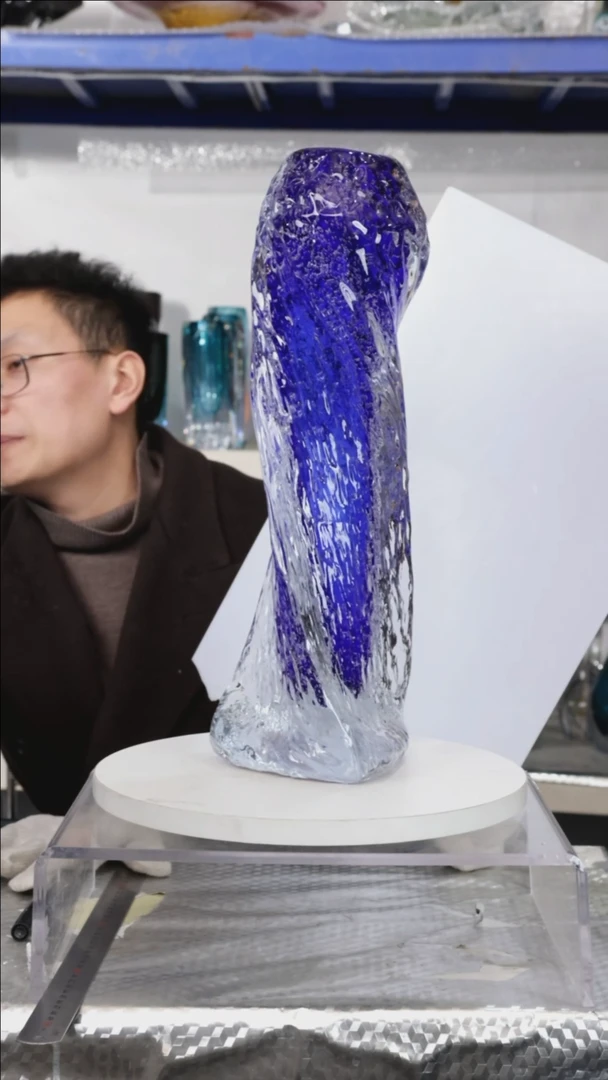 【闪购商品】琉璃【幻彩】高44精品琉璃正常手工痕迹