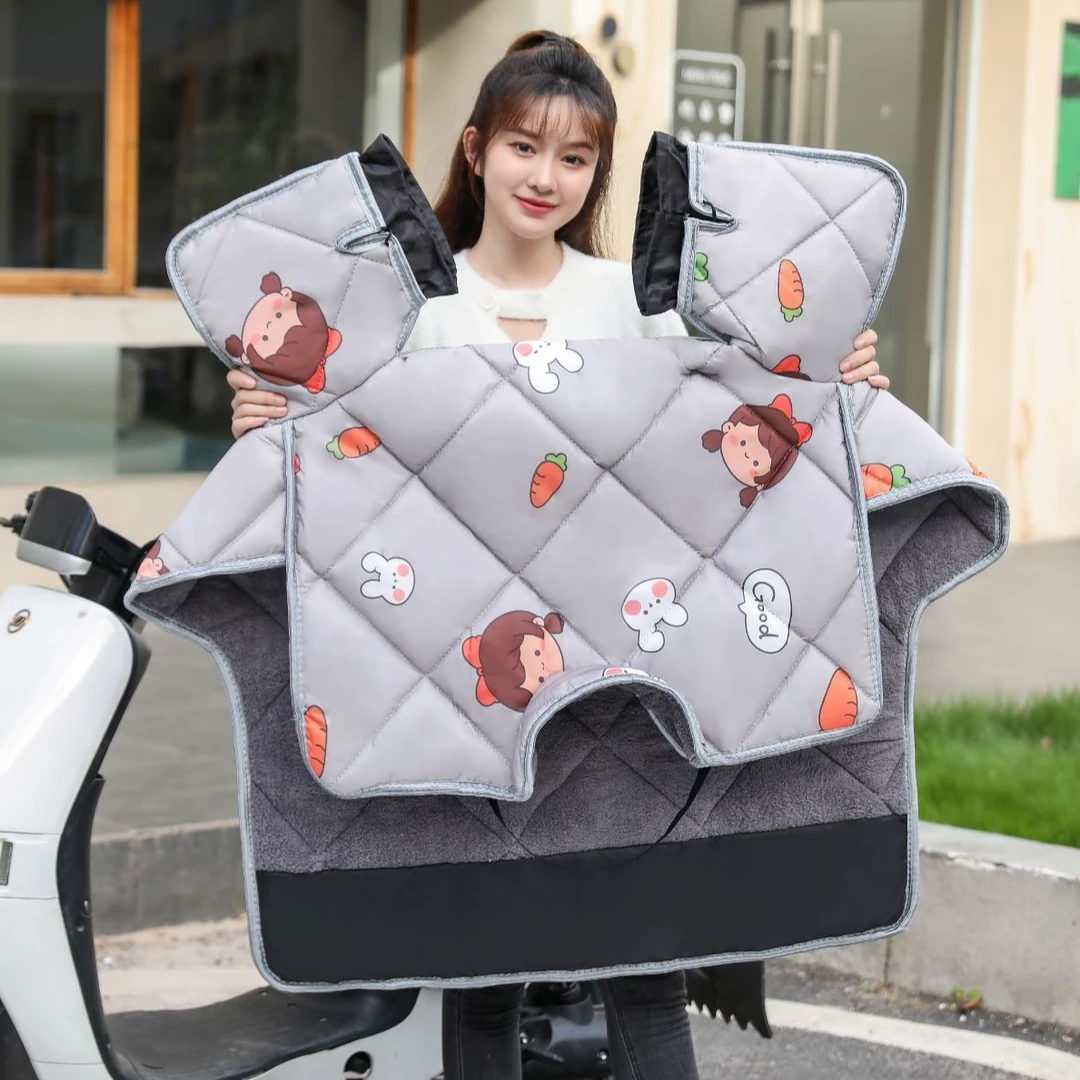 挡风被冬季带护脖加绒加厚防水防风保暖电瓶车四季通用不臃肿通用