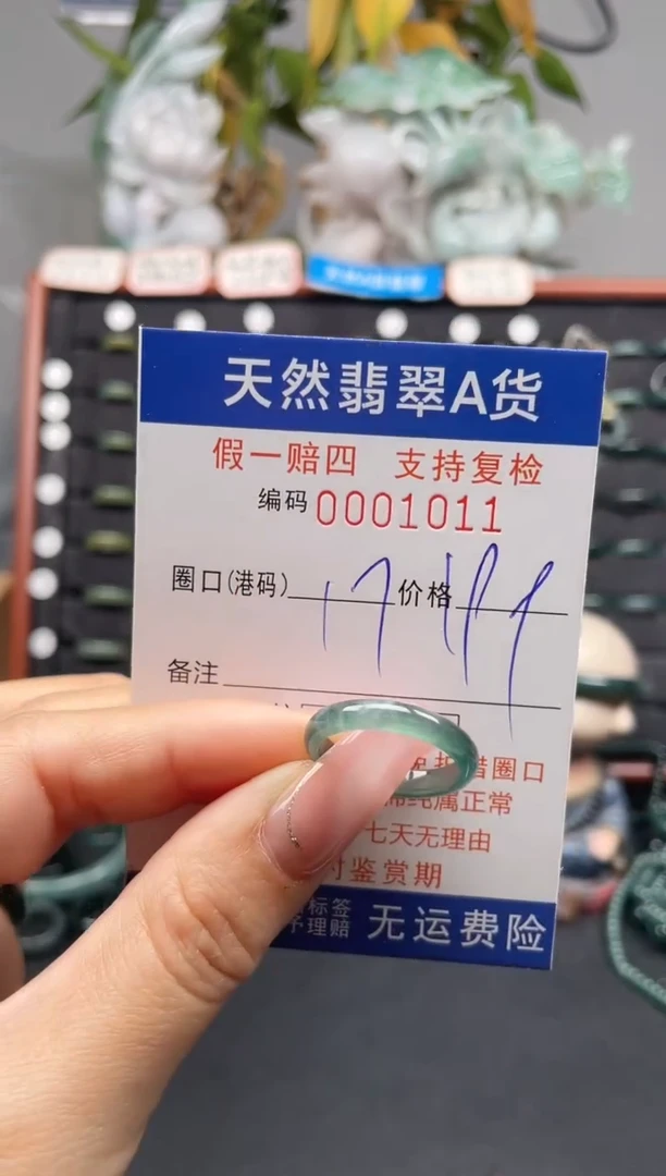 未镶嵌戒指翡翠17*1011
