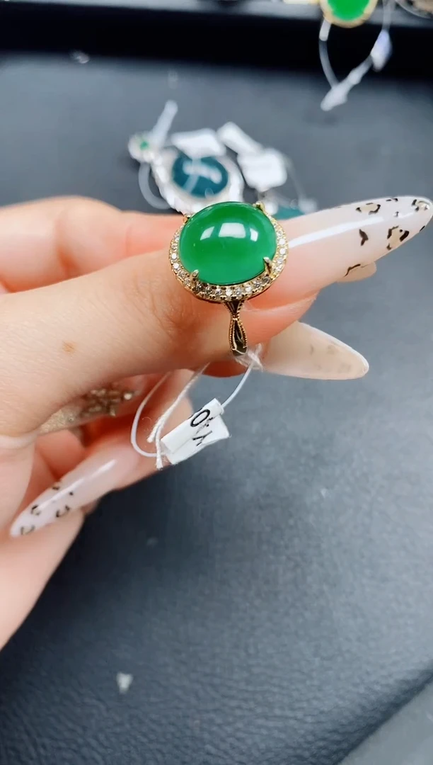 银S925镶嵌戒指翡翠翡翠
