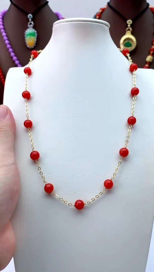 翡翠14K金镶嵌颈饰D324项链