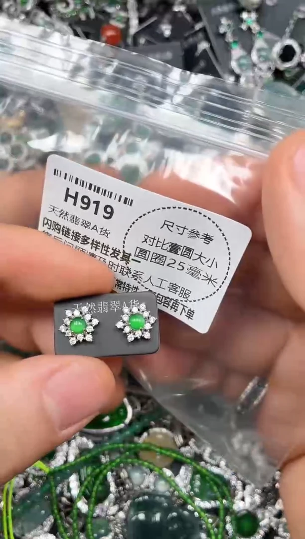 颈饰未镶嵌翡翠H919耳钉