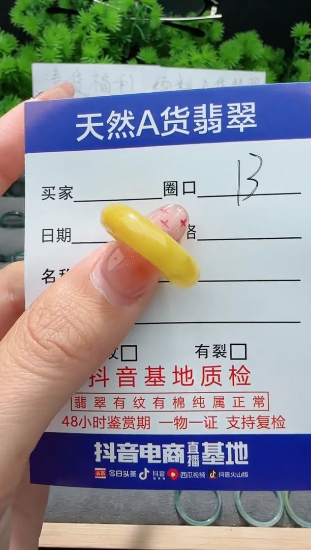 【闪购商品】翡翠戒指未镶嵌13圈口对应的去拍