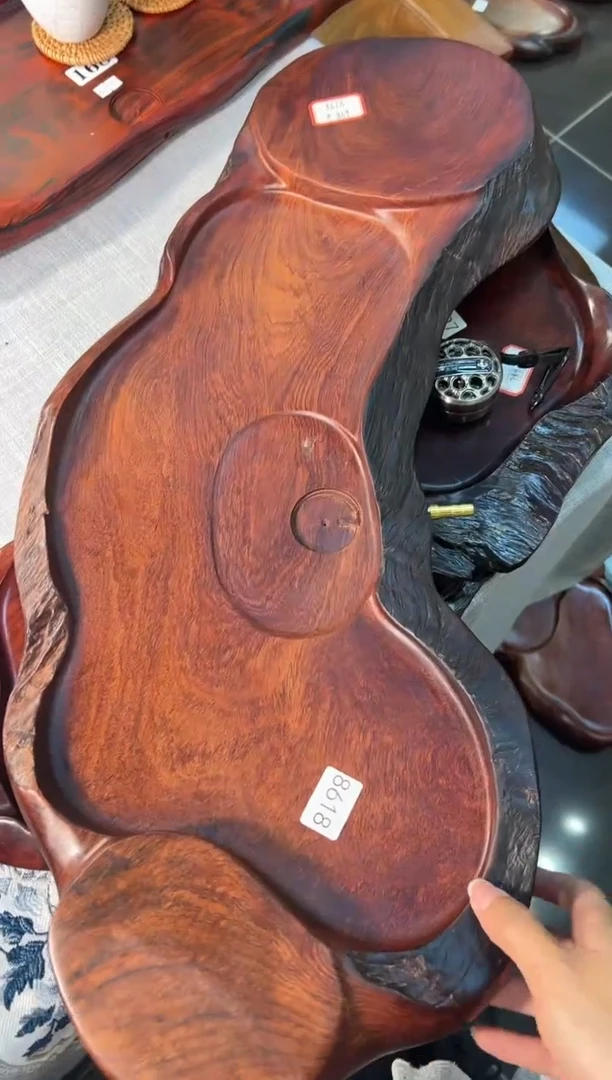 【闪购商品】大果紫檀（缅甸花梨）茶盘8618