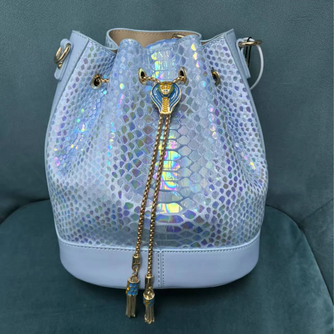 潮流时尚蓝色亮片手提包单肩斜挎包 093