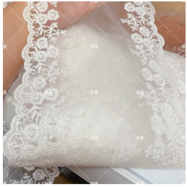 朵朵饰品 18厘米白色蕾丝发饰diy材料蝴蝶结带子