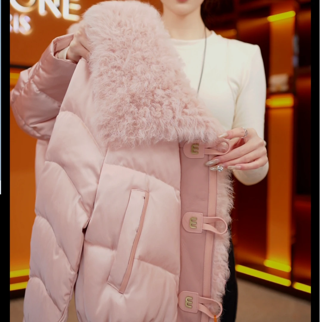 DD-2024冬季新款外套拼接羽绒服女短款加厚