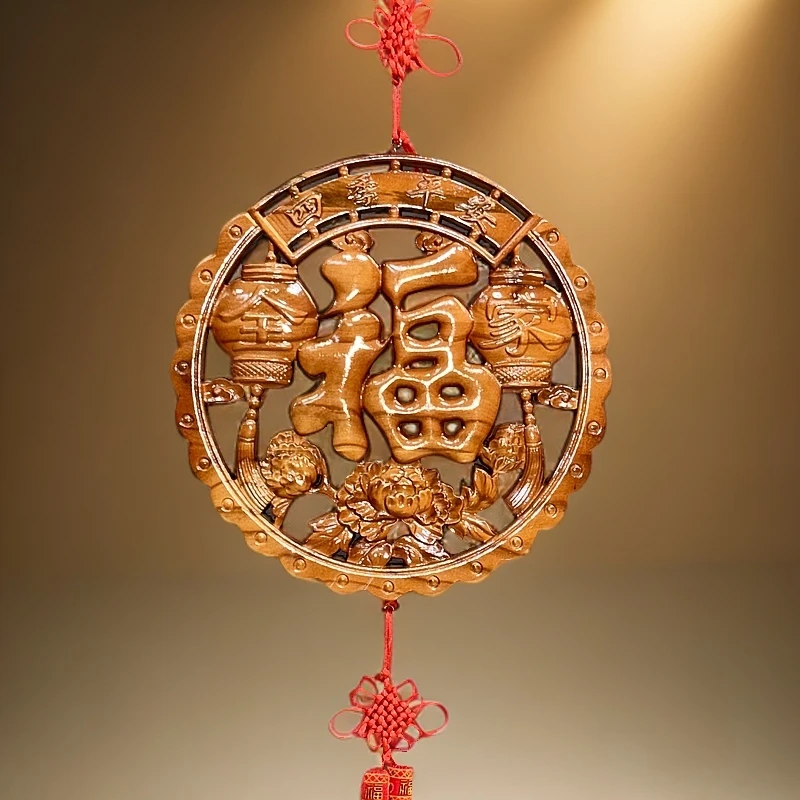 桃木全家福纯手工桃木雕刻木雕摆件肥城桃木如意