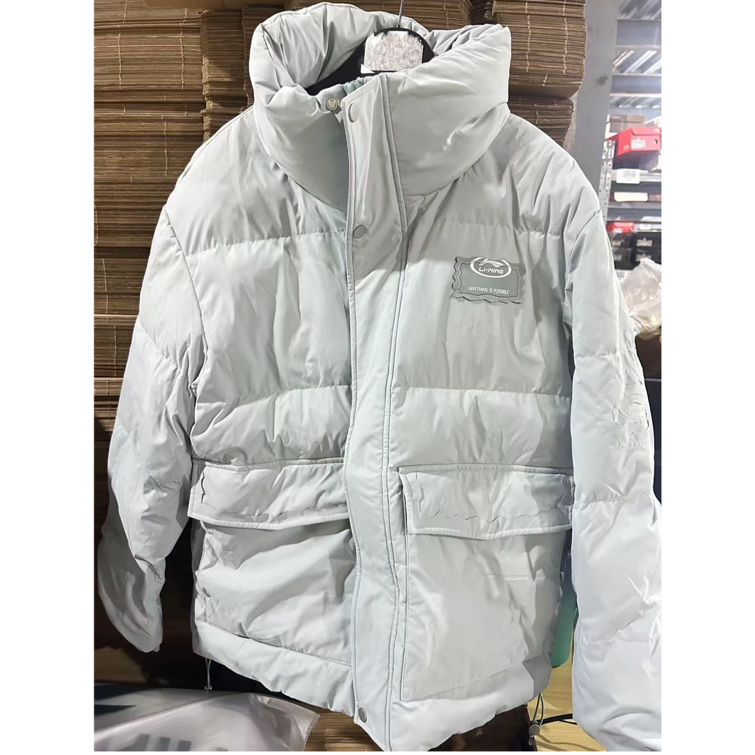 《B品以直播展示为准》李宁冬季保暖时尚立领男款羽绒服AWBU340