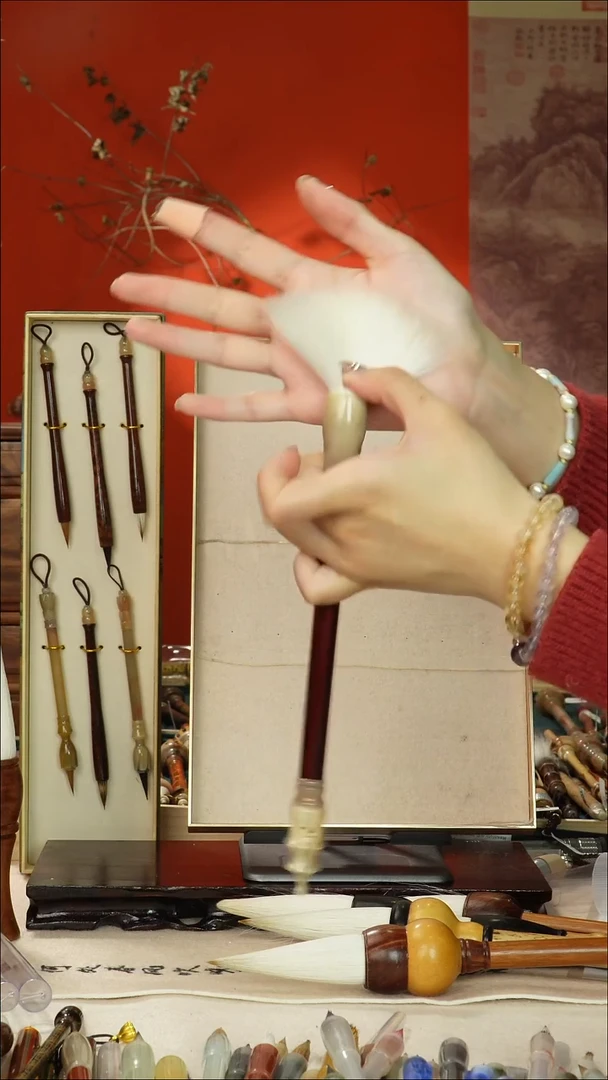 133号闪孤品高货毛笔链接 清水试笔 蘸墨不退