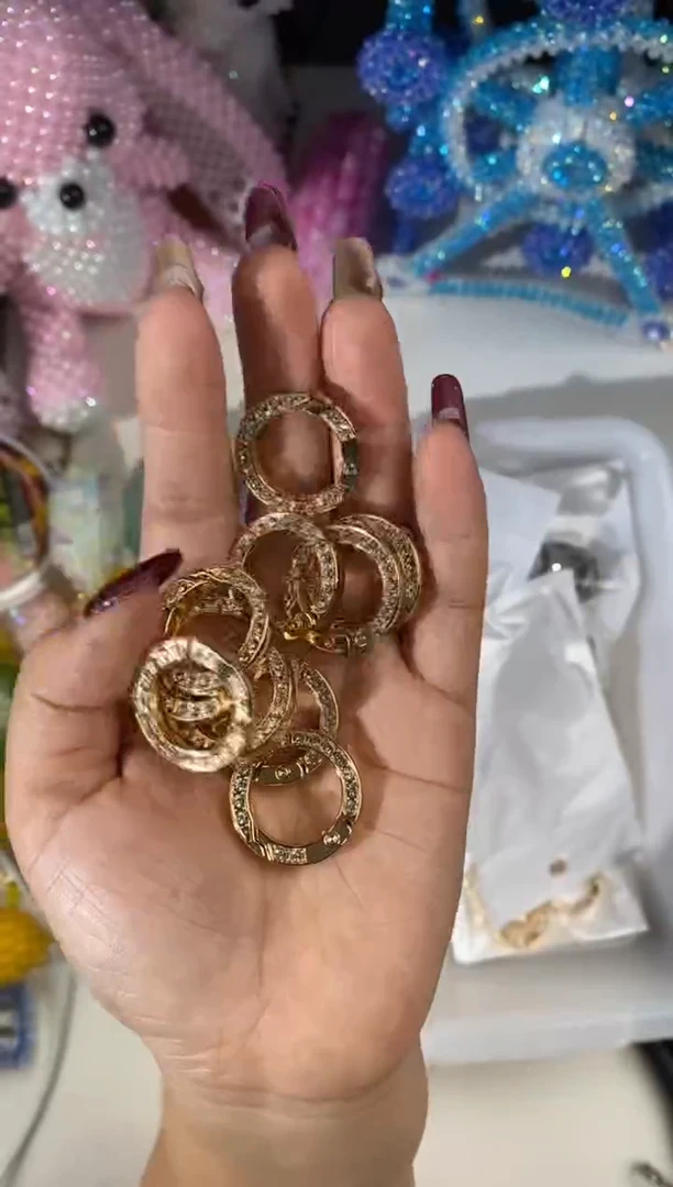 玻璃0610双面钻钥匙扣10个金色