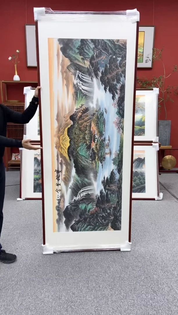 国画手绘 宝地生金 219*88