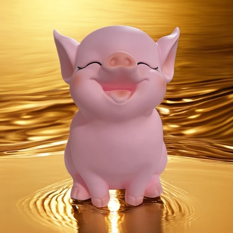 猪猪存钱罐大号30CM搪胶摆件入户玄关装饰品