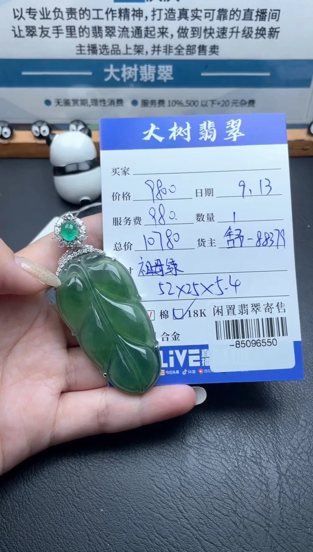 颈饰18K金镶嵌翡翠多人-85096550