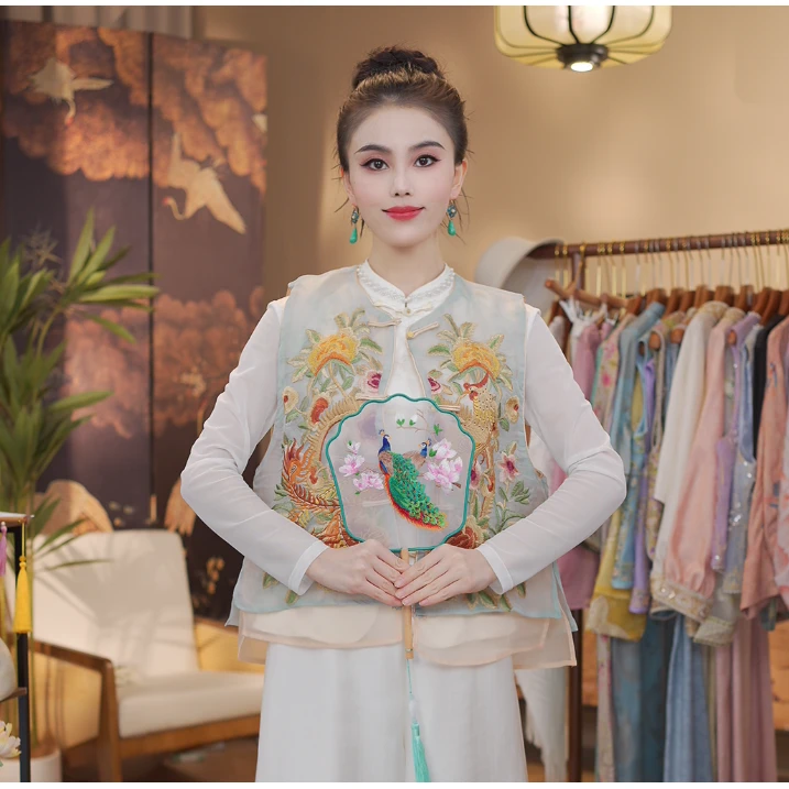 《 瑞龙吟-马夹》新中式刺绣国风圆领休闲百搭气质高定马夹
