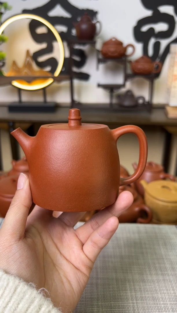 【闪购商品】朱泥茶壶鱼籽朱泥汉铎壶微瑕
