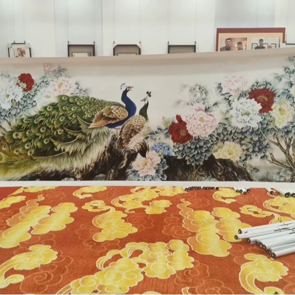 孔牡  国画装饰挂画卷轴高端锦绫已装裱 （丈2）