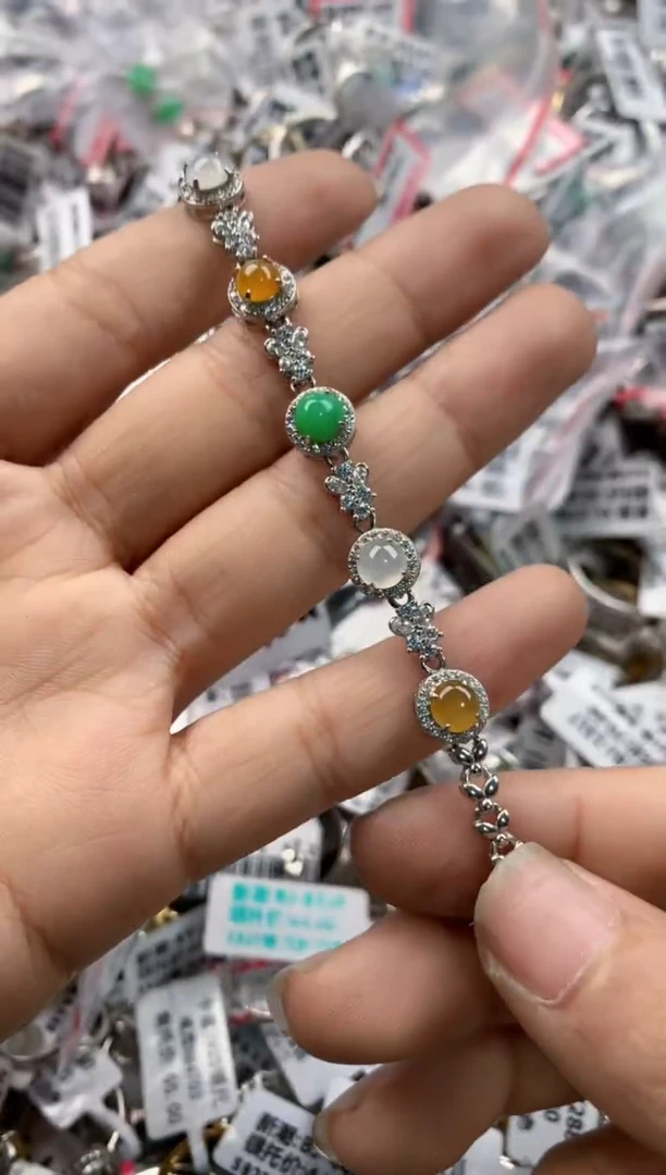 银S925镶嵌戒指翡翠999----1