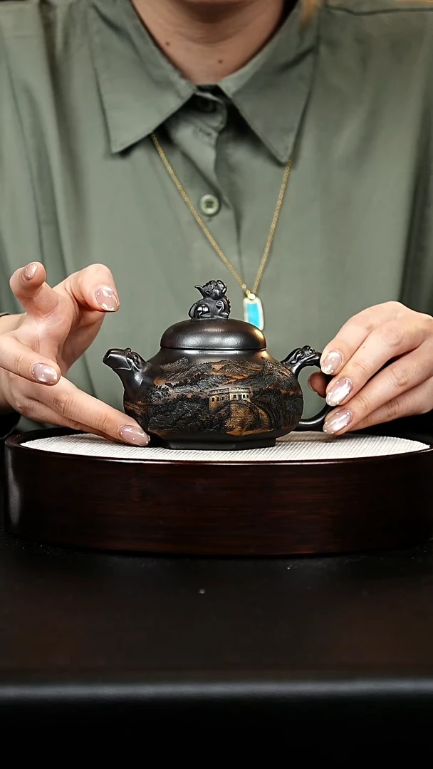 茶壶紫砂六方龙韵