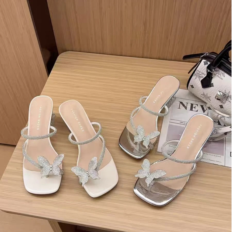 2359-1   新款法式气质百搭粗跟拖鞋