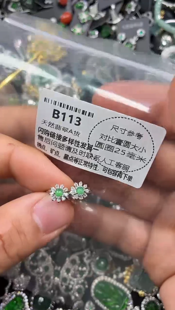 颈饰未镶嵌翡翠B113耳扣