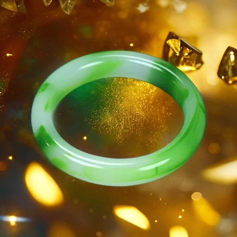 W032绿飘花手镯（无礼盒）