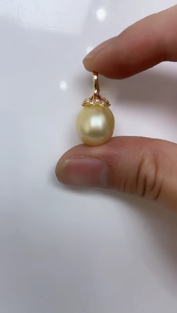 海水珍珠银S925镶嵌吊坠(不含链)珍珠吊坠