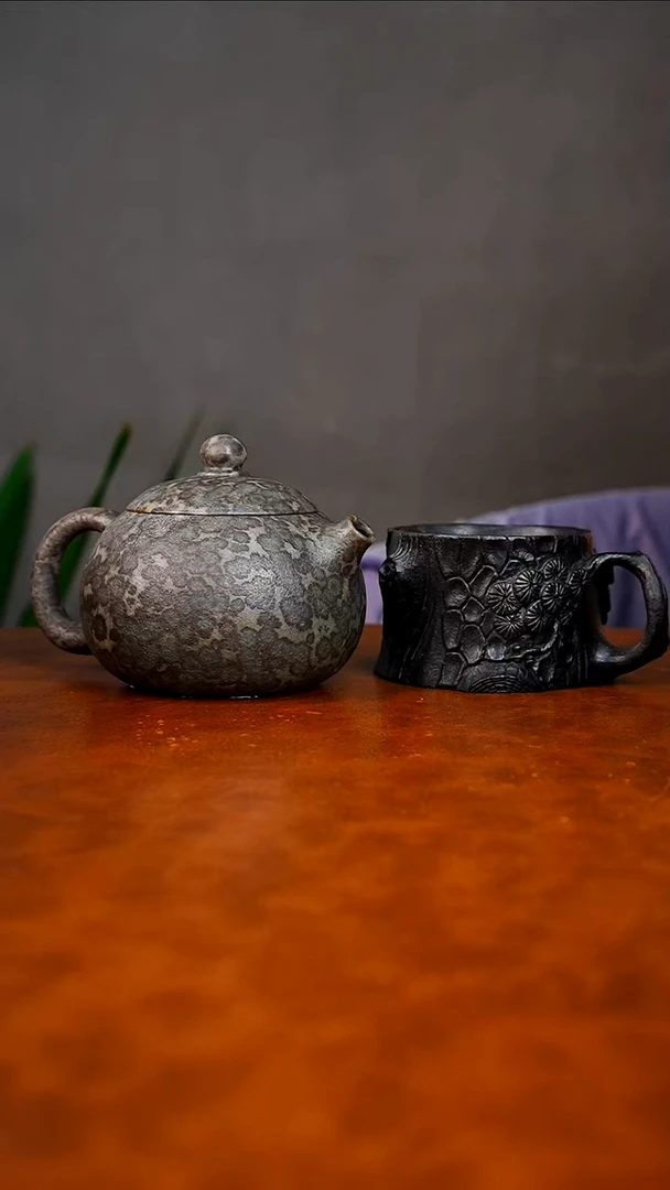 光**长冰碛岩石头茶壶