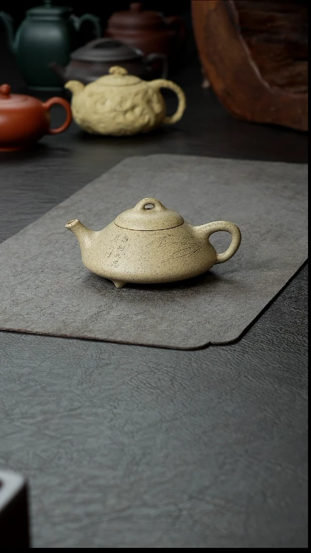 茶壶紫砂黄金段花块半手一枝启隐150     气窑全品