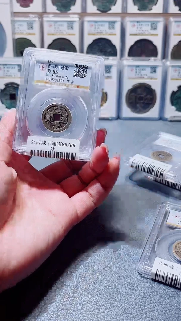 铜A147公博咸丰通宝85分中央局一枚(柏杨)