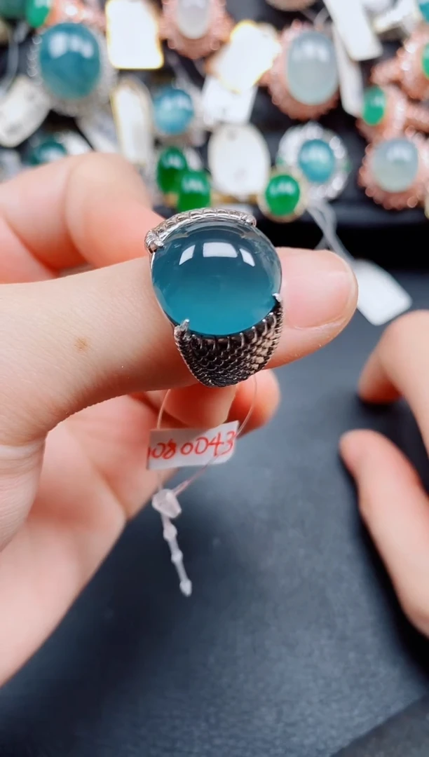 银S925镶嵌戒指翡翠翡翠