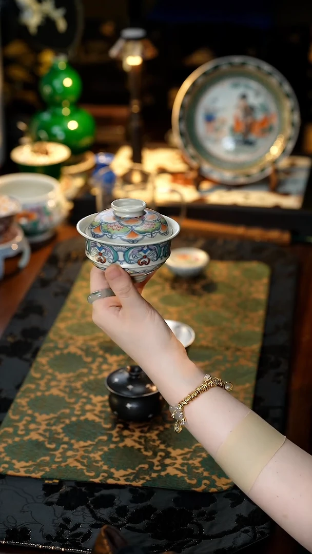 B****f雲梦茶器游然堂年娃娃盖碗