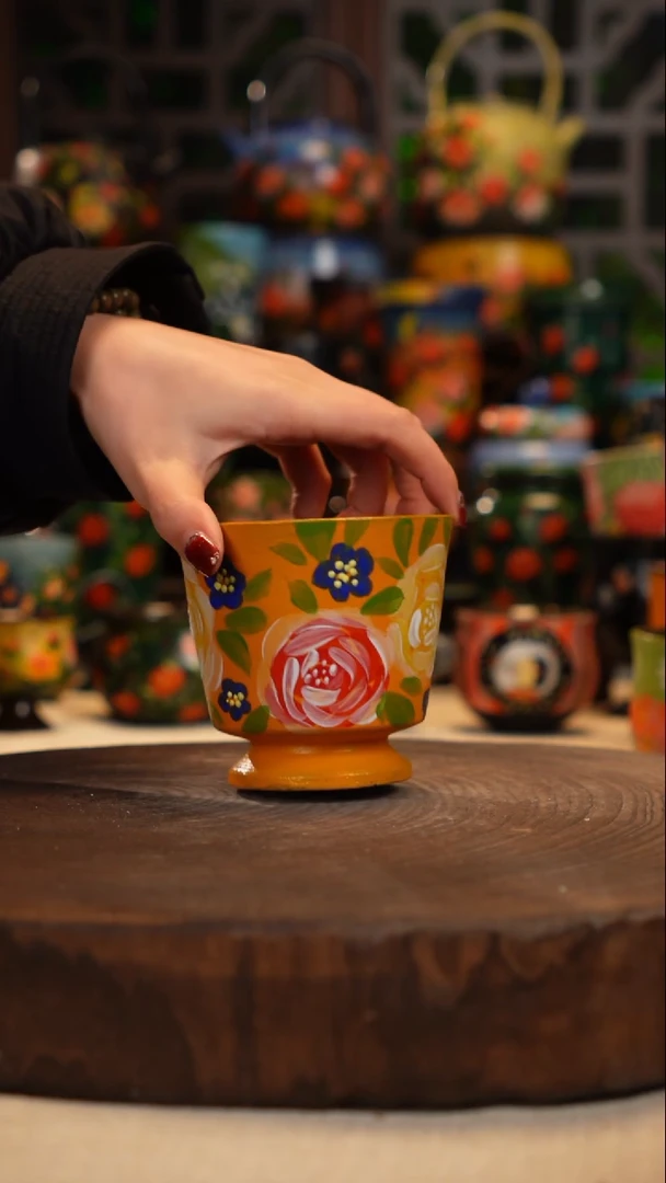 紫砂油画釉下彩手绘