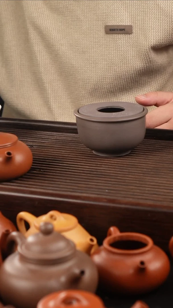 紫砂公道杯刘**拉全手工 天青 主人杯