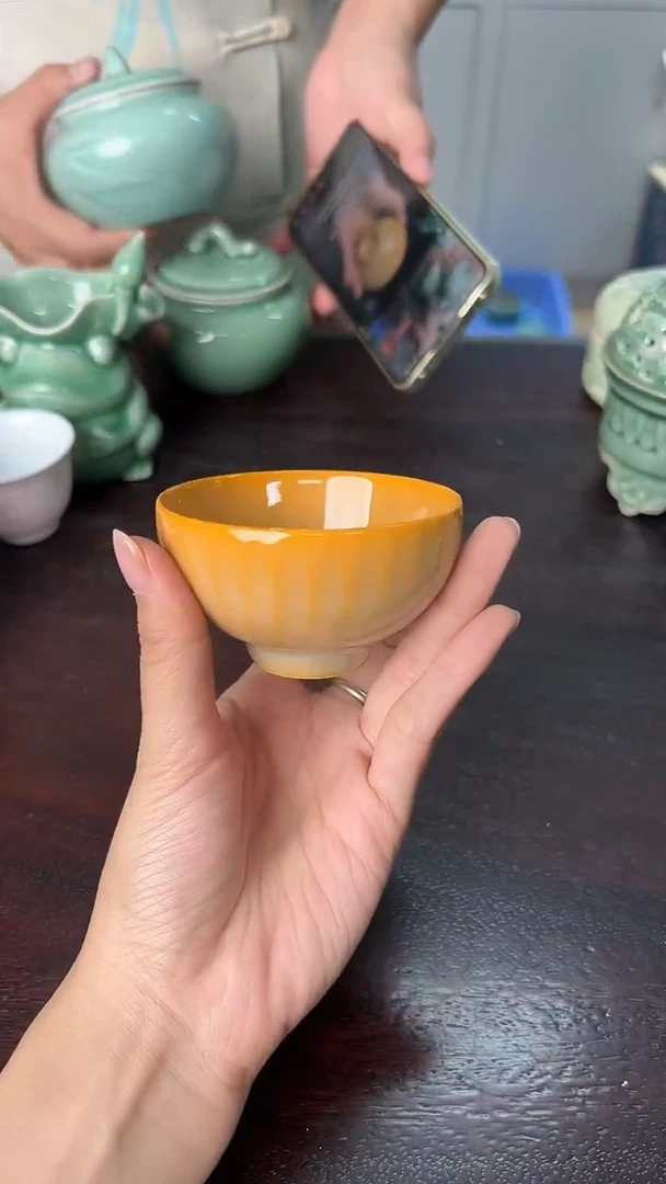 龙泉云间青瓷小米茶器