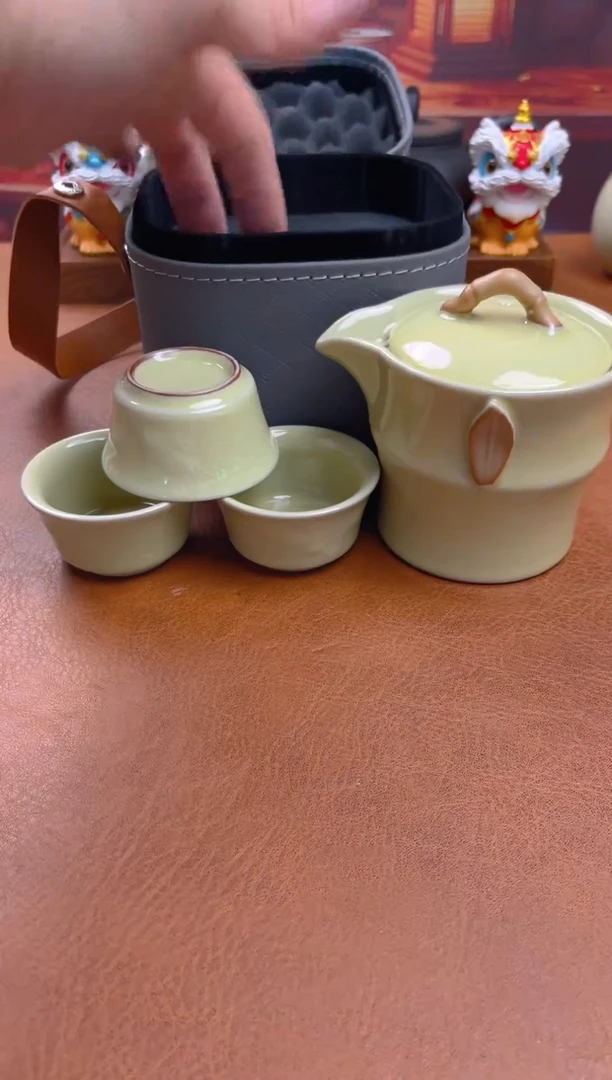 陶瓷茶具摆件旅行套组