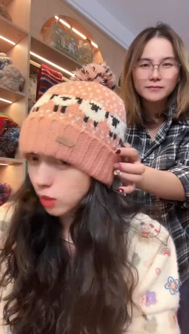 美利奴细羊毛像素小羊单球帽