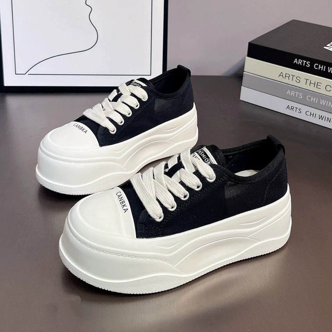 【超透网】韩版厚底小白鞋透网小个子必入