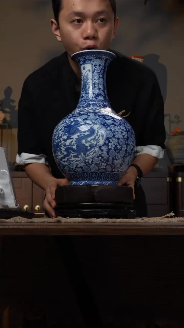 摆件WN问泥景德镇陶瓷花瓶摆件